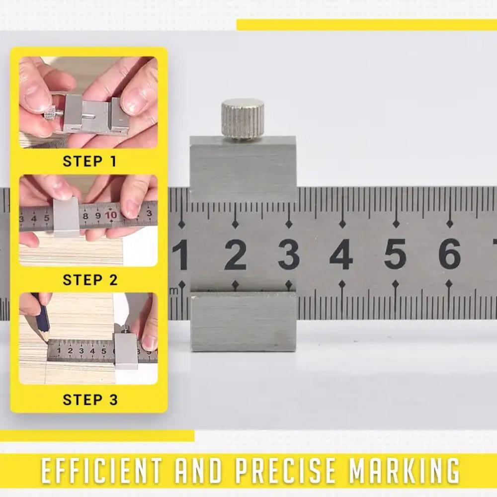 Square Steel Ruler Positioning Block Adjustable Marking Gauge Brass Angle Scriber Line  Measuring