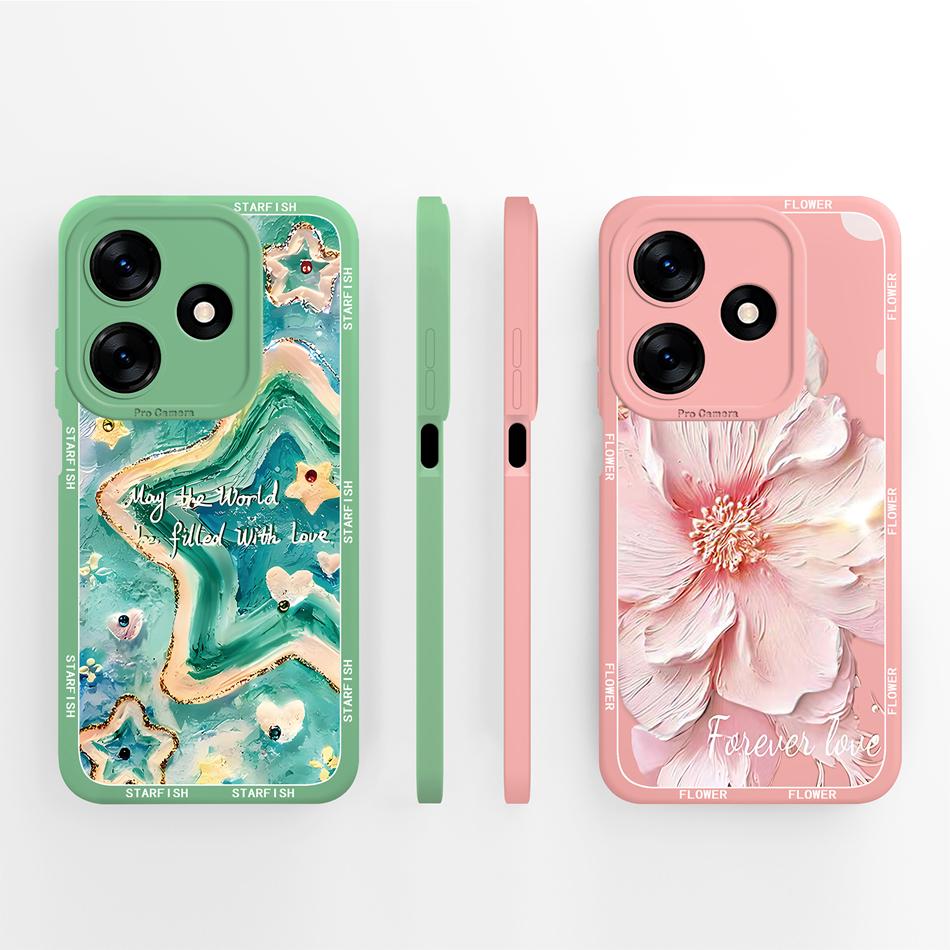 For Tecno Spark 10 Pro 10C Phone Case Cute Cartoon Patterns Anti Drop Back Cover For Tecno Spark10 Soft Liquid Silicone Housing