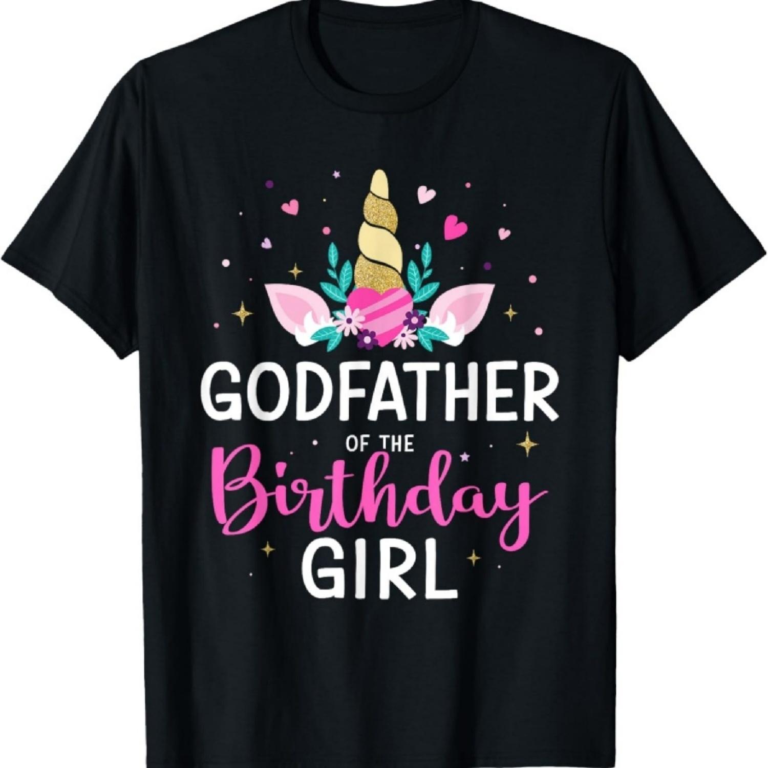 

Godfather of the birthday girl matching family unicorn party T-Shirt XXXXXL чорний
