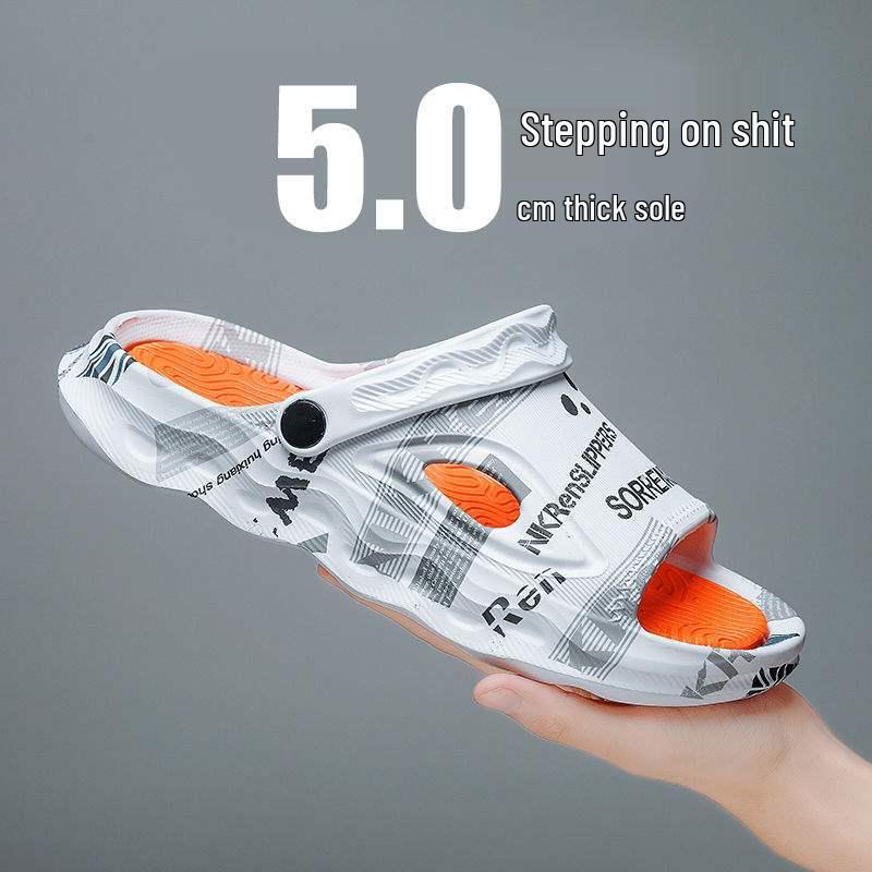 Men's Summer Anti-Slip Thick Sole Sandals: Trendy Dual-Use Slippers for Home & Outdoor Wear
