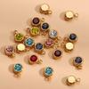 20pcs Stainless Steel Rhinestone Beads Gold Color Crystal Charms Pendants for Jewelry Making DIY Bracelets Necklaces Wholesale