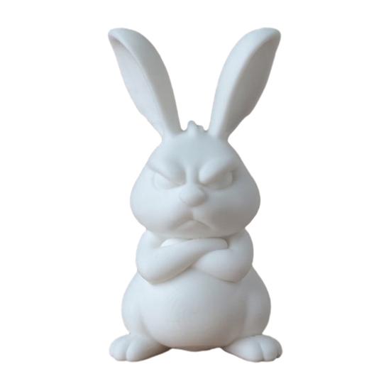 Easter Muscle Bunny Figurine Cute Mini 3D Printed Bunny Statue Collectible Rabbit Ornament for Spring Home Table Shelf Decor