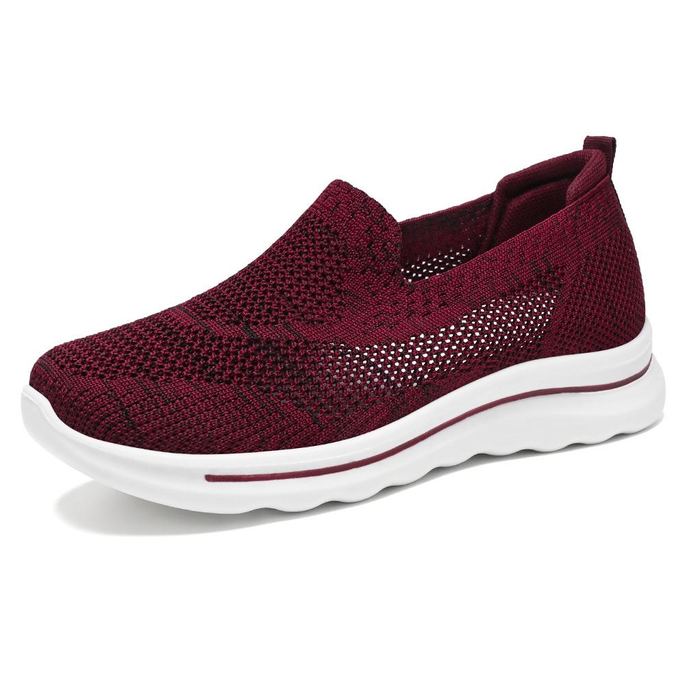 Shoes Women's Versatile New Middle-aged and Elderly Casual Shoes Breathable and Lightweight Soft Sole Not Tired Feet Mother Shoes Elderly Shoes