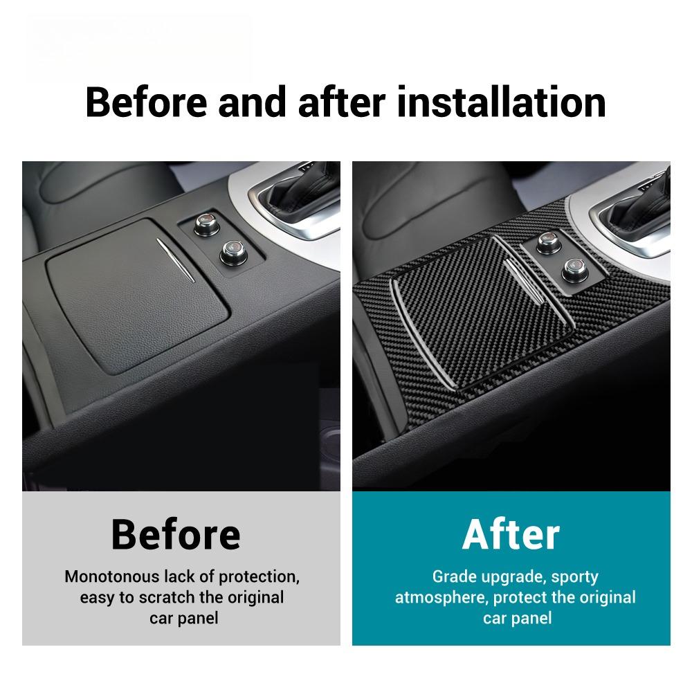 Carbon Fiber Car Central Water Cup Cover Sticker For Infiniti G35 G37 2008-2013 Gear Cup Panel Trim Decoration Accessories