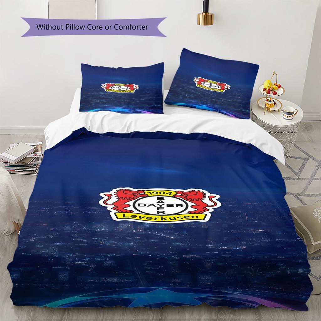Leverkusen Logo Muster Bettwäsche Steppbett Set Bettbezug Kissenbezug Heimdekoration Geburtstagsgeschenk (1 Bettbezug + 2 Kissenbezüge, ohne Füllung)