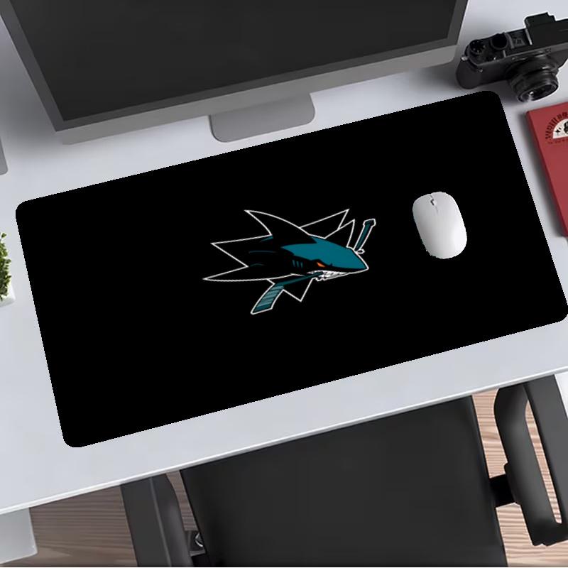 San Jose Sharks Extended Gaming Mouse Pad with Stitched Edges NonSlip Rubber Base Waterproof Desk Mat for Computer Laptop Office Gaming