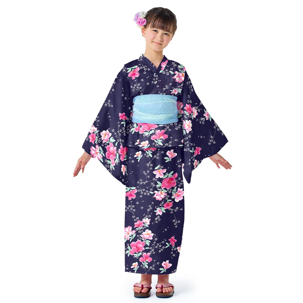 

COLORFUL CANDY STYLE Yukata Sweet Pea Navy for Perfect for Fireworks Festivals and Summer NB700130 Set, 130cm, Blue, Girls, Festivals,