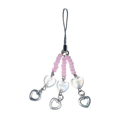 Phone Chains Unique Keyring Y2k Clear Hearts Phone Charm Beads Phone Pendant Straps Perfect Gift for Fashion Individuals