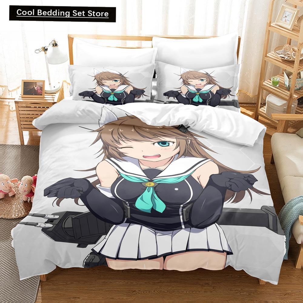 3D Print Anime Azur Lane Bedding Set Single Twin Full Queen King Size Bed Set Adult Kid Bedroom Duvet Cover Sets Bed Sheet Set