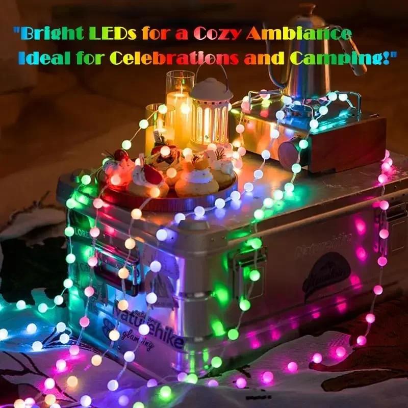 10M RGB LED Fairy Light Globe Ball String DIY Smart APP Bluetooth Control Addressable Garlands Outdoor Christmas Room Decor Lamp