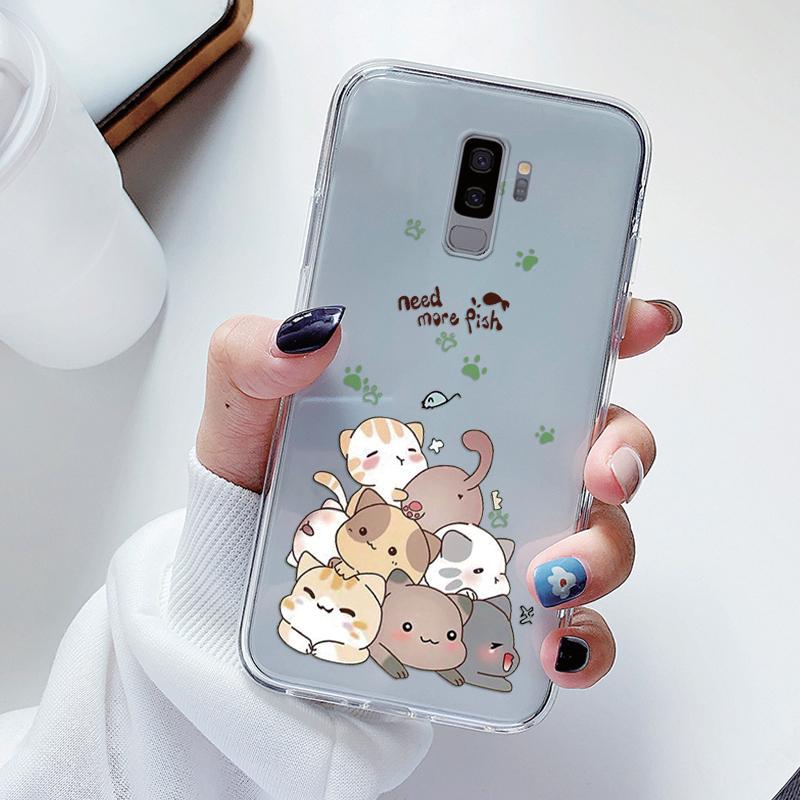 For Samsung Galaxy S9 S 9 Plus Phone Case Cartoon Back Cover Transparent Soft Silicone Flower Funda For Samsung s9 S9+ Cute Capa