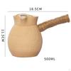 Ceramic Teapot Blooming and Loose Tea Kettle Maker with Rope Wrapped Handle for Boiling