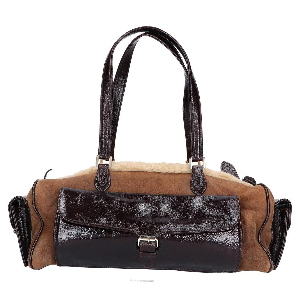 MORABITO Mouton leather Handbag BrownUsed