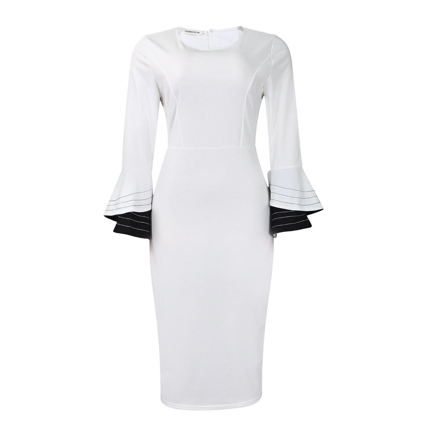 

IHUASU осень-зима мода темперамент элегантная сумка бедра OL Tongle юбка-карандаш платье M белый