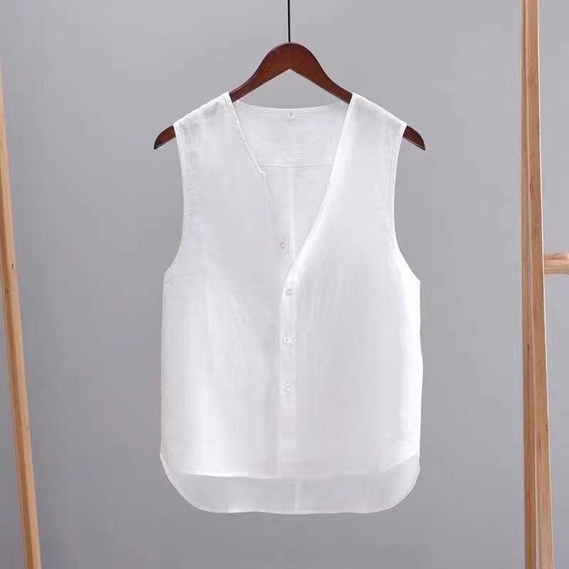 Chaleco de Algodón para Hombre Cárdigan Chaqueta sin Mangas de un Solo Botón Tops Cortos Ligeros Abrigo Informal Chaqueta Chaleco para Hombre