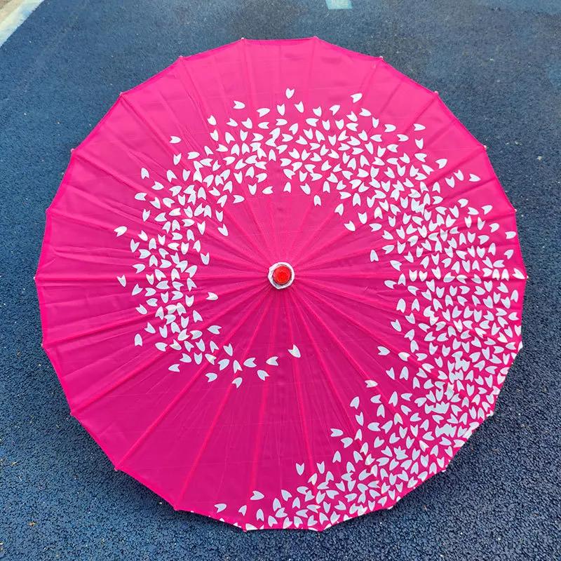 

Silk Cloth Umbrella Japanese Cherry Blossoms Umbrella Decorative Umbrella Chinese Style Oil Paper Umbrella Dance Photo Props (as the picture,Bamboo&24K)