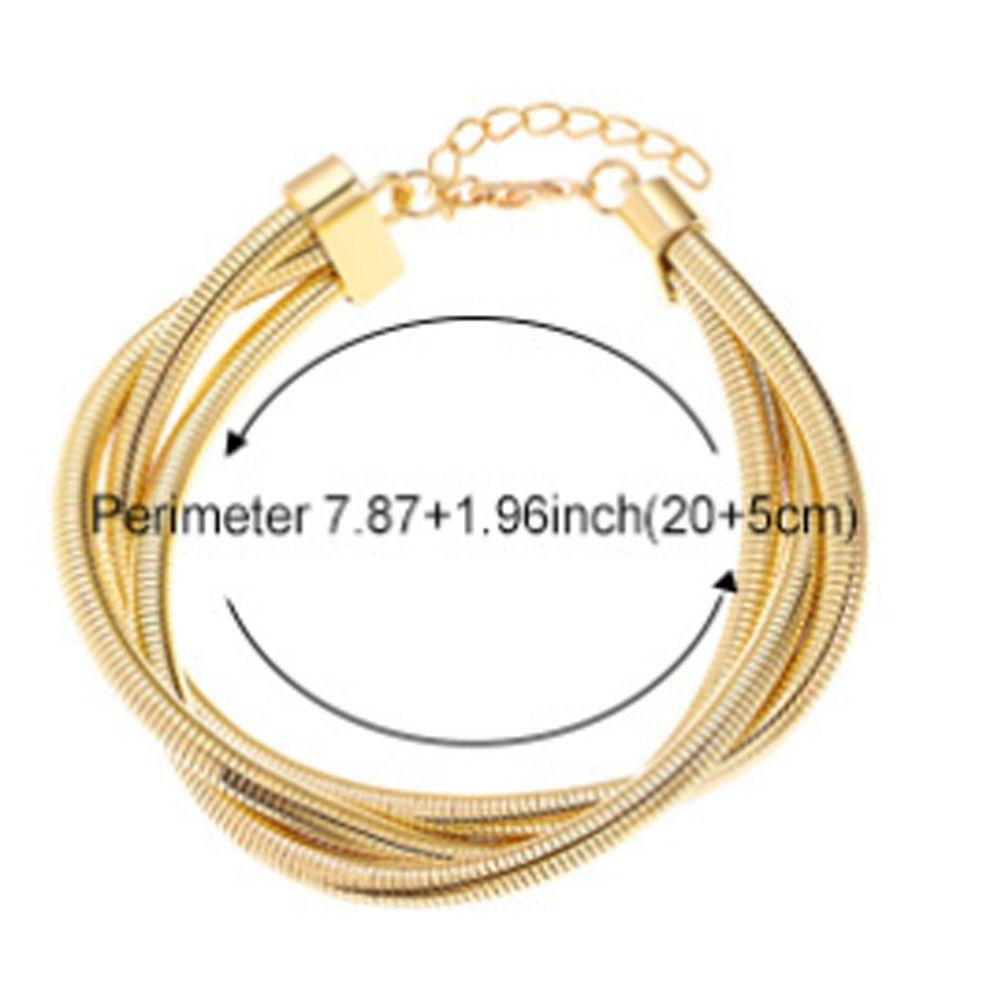 Alloy Multi Layer Bangle Gold Color Snake Bone Thick Chain Bracelet Snake Chain Bracelet