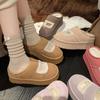 Herbst und Winter 2025 neue Damen Mary Jane Plateau-Slipper modische und bequeme flauschige Freizeitschuhe Woll-Schneestiefel Damen