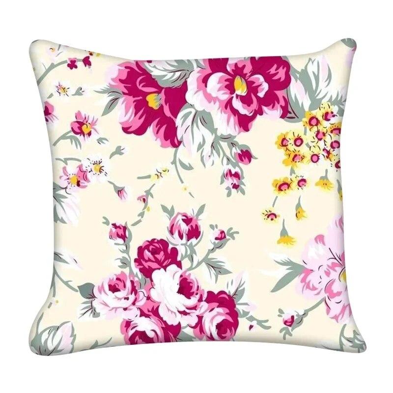45X45CM Modern Watercolor Floral Print Pillowcase Living Room Sofa Office Seat Car Cushion Cover Home Decor  Wholesale