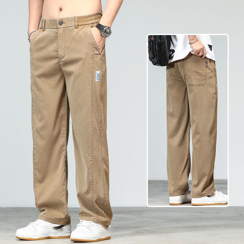 Men's High Quality Soft Lyocell Fabric Jeans Loose Straight Denim Pants Design Casual Trousers Plus Size