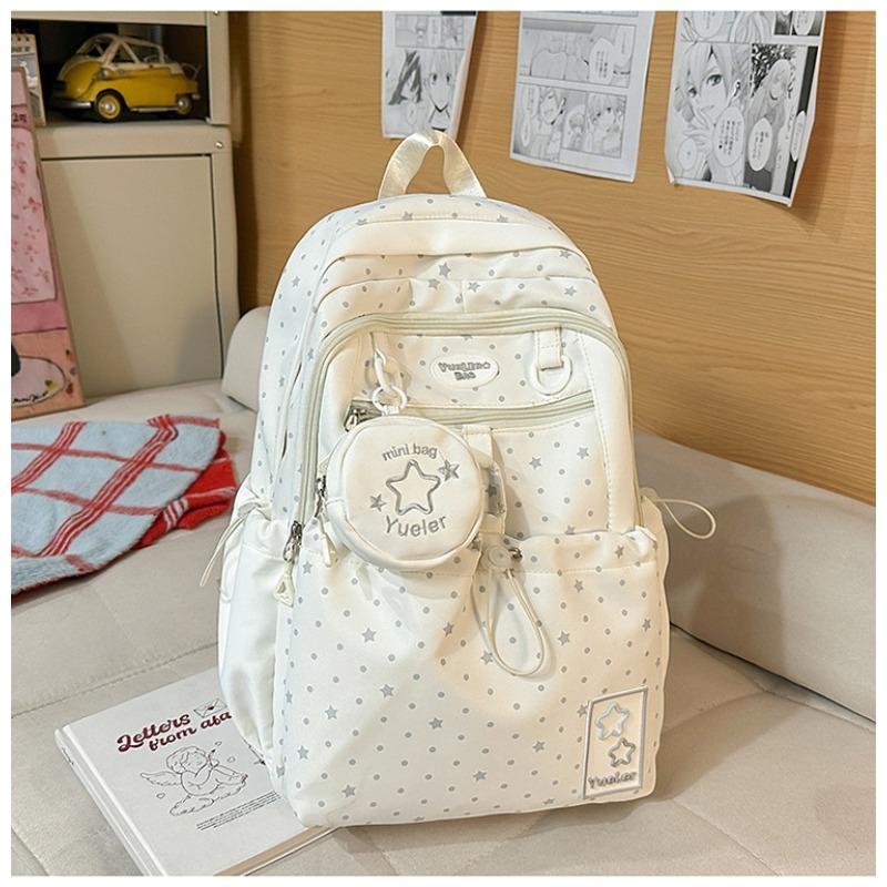 Japanese Ins Wind Star Backpack High Value Sweet Girl Backpack Large Capacity Light Student Backpack