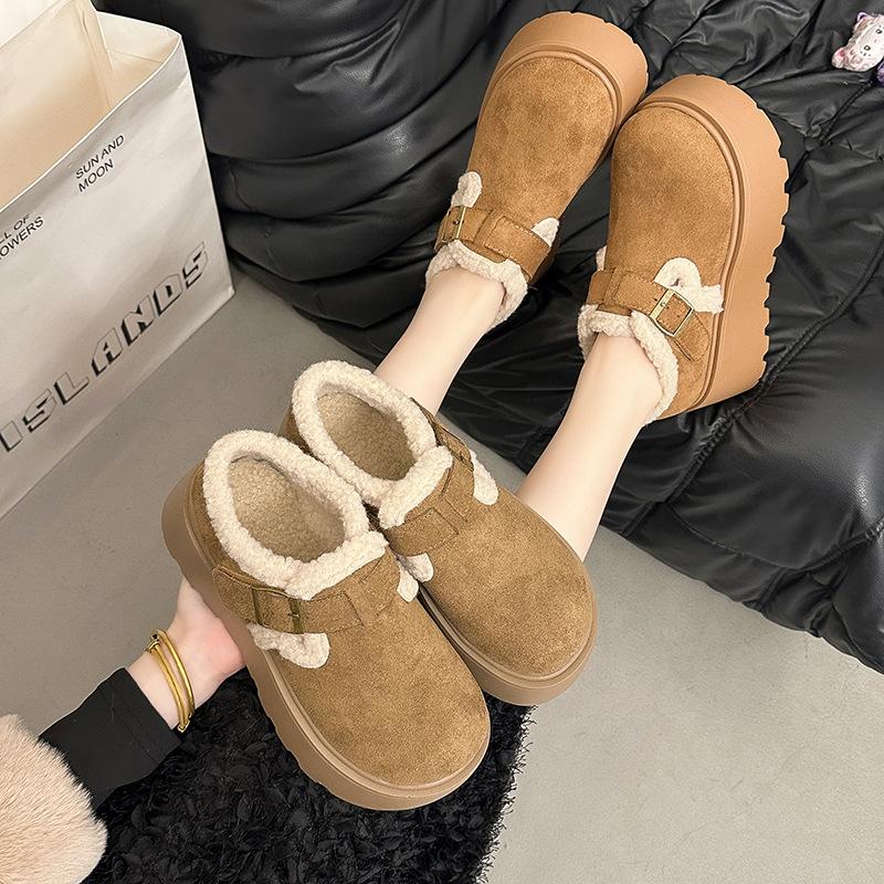 Women's Fur One Thick Sole Winter Lightweight Warm Snow Boots Non-slip Wear-resistant Casual Sports Cotton Boots Fur Shoes