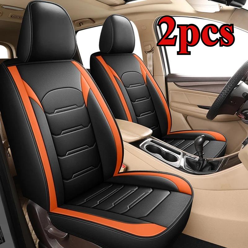 All-inclusive Fashionable Car Seat Covers with Pu Leather, 2 Pieces Suitable for Most Cars To Resist Wear and Tear and Scratches