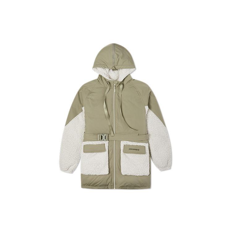 (WMNS) Converse Down Jacket Asia Sizing Olive Green White Women s 10021987-A03 S