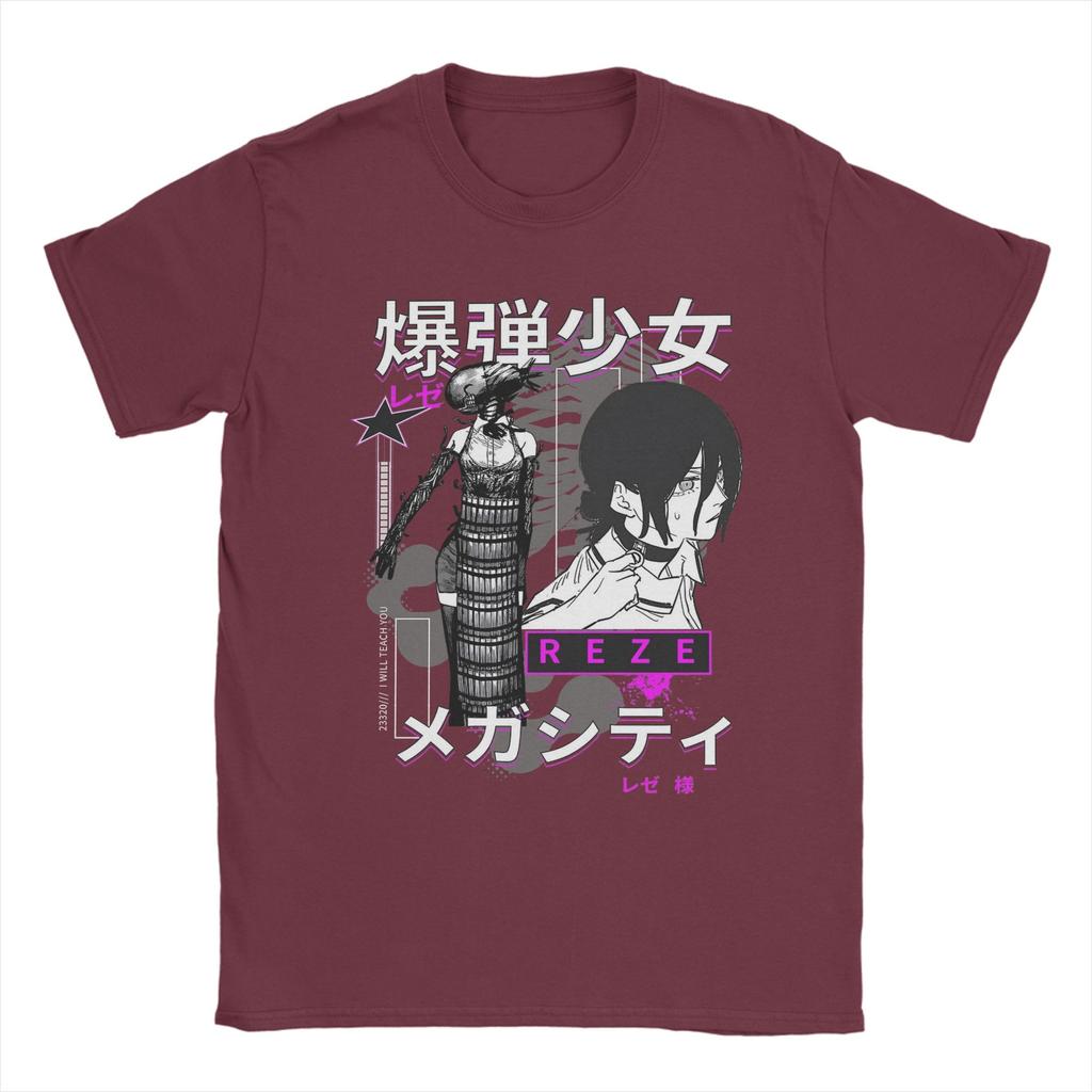 REZE Muž s motorovou pilou Dívka Anime Tričko Pánské Y2K Zábavná Bavlněná Trička Letní Trička Oversized Oblečení