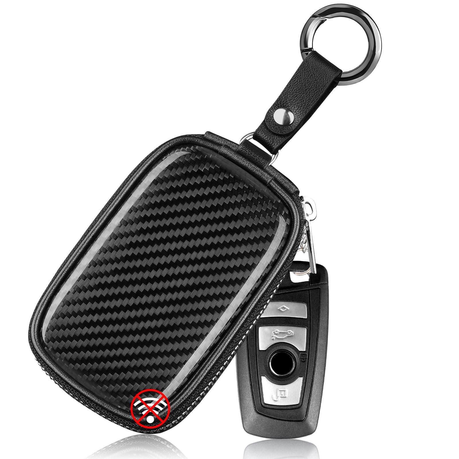 [T-carbon] Relay Attack Prevention Smart Key Case Made of Real compact чёрный