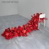 UFlower 200cm Artificial Red Hydrangea Flowers Row Runner for Wedding Backdrop Table Centerpiece Party Decor Event Wall Props