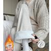 Off-white Velvet Glutinous Rice Pants Women's Autumn and Winter New Thin High-waisted Straight-leg Pants Casual Soft Waxy Narrow Wide-leg Pants