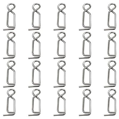 20pcs Fast Change Lure Clip Fishing Snap Connector Fishing Tool Stainless Fast Lock Clip for Blowing Tube Squid Jig