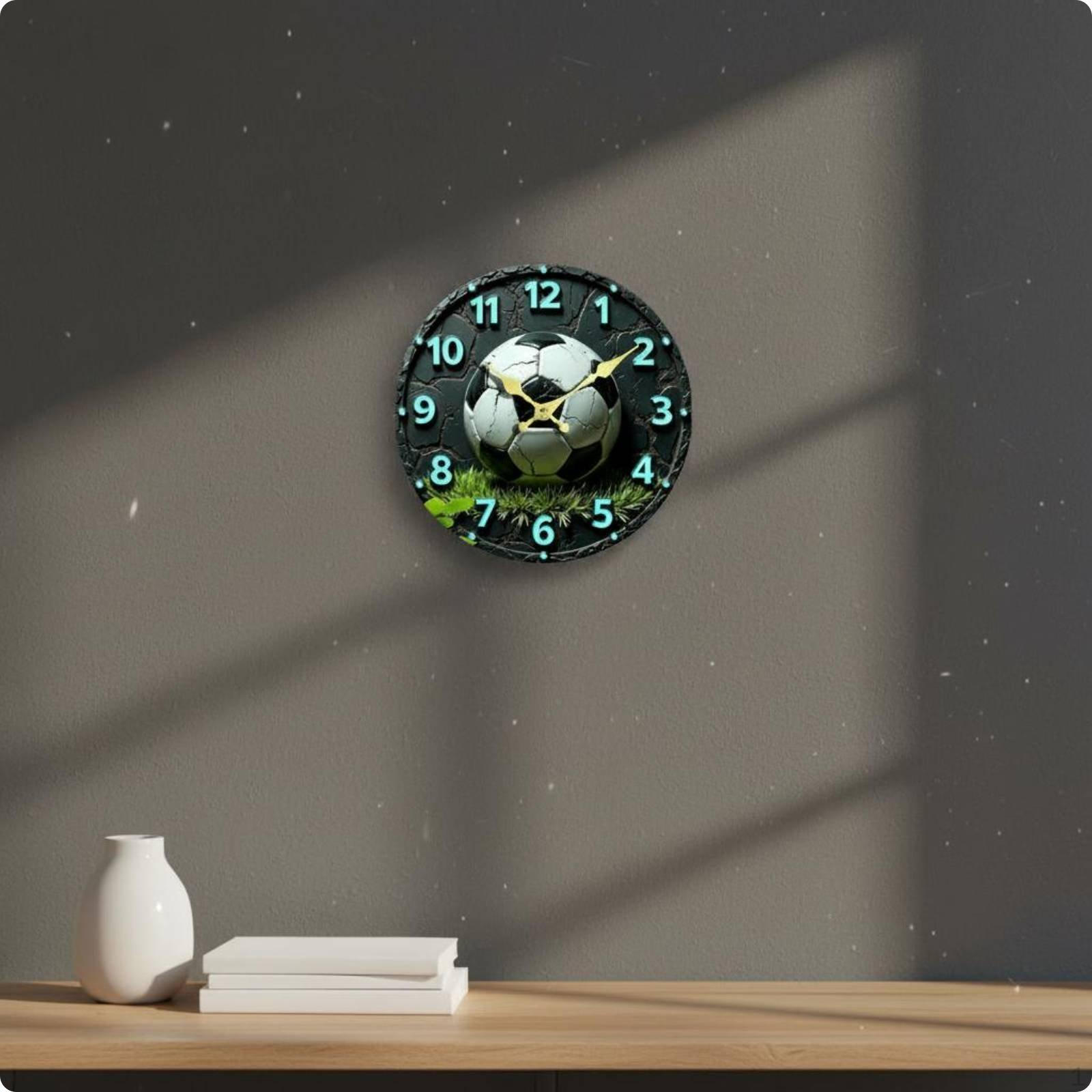 Sports Themed Wall Clock Silent NonTicking 3D Ball Precision Movement House Decoration for