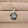 Aqua Chalcedony Gemstone 925 Sterling Silver Boho Jewelry Handmade Designer Pendant 1.37" CP-40-19