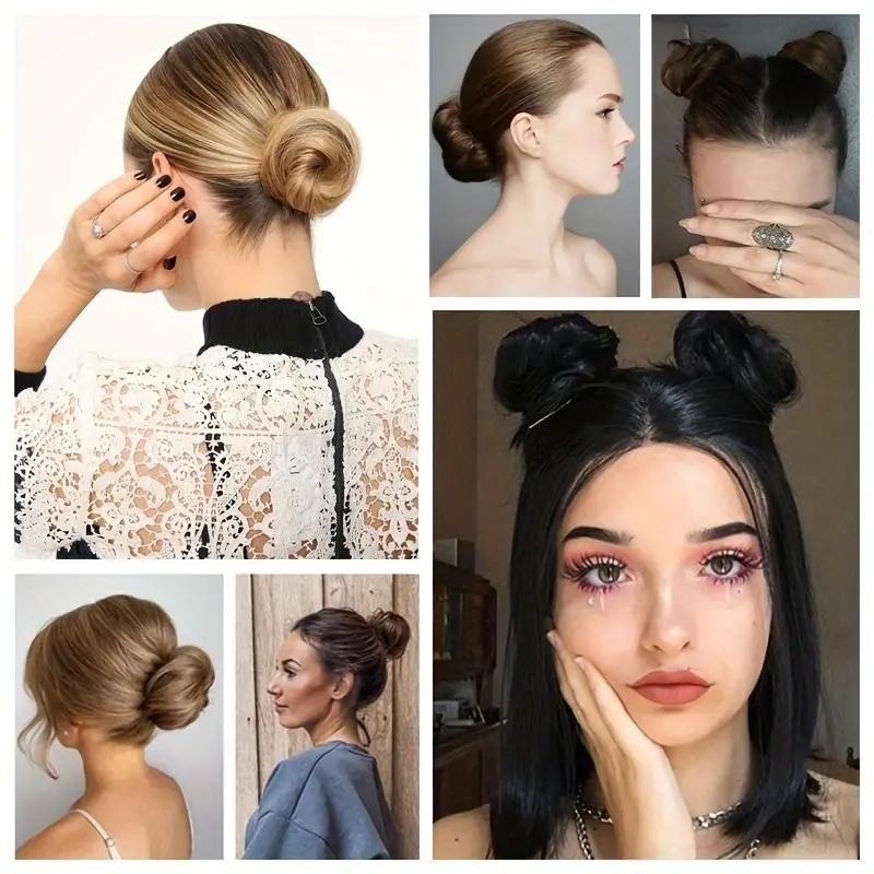 Straight Hair Loop Natural and Comfortable Hair Bun High Temperature Resistant Fiber Wig Easy To Wear Suitable Wig Accessories for All Girls KTB
