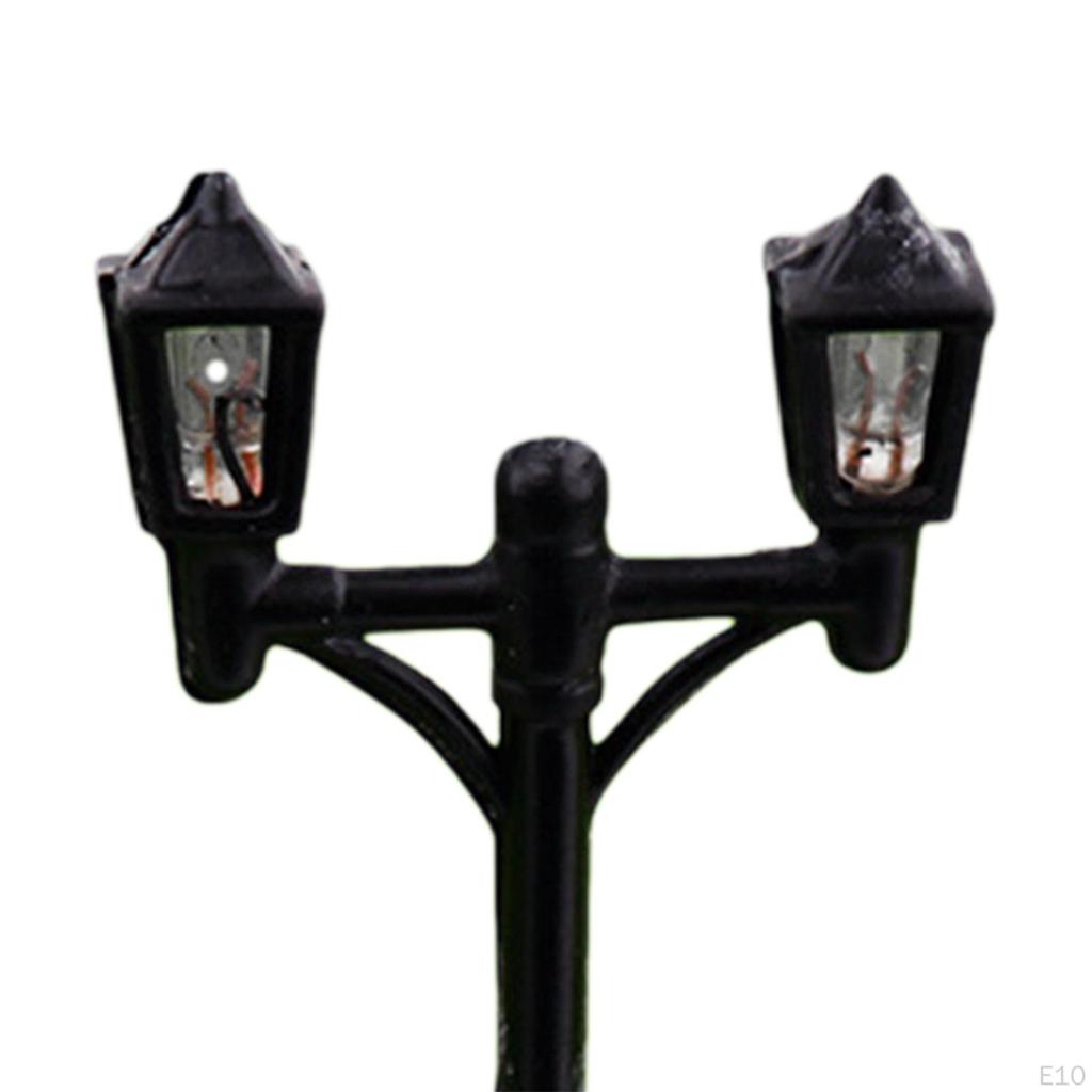 20 Stück 1:100 Mini-Straßenlaternen, Feengarten-Zubehör, Modellbahn-Lampenleuchten