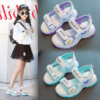Girls' Sandals for Vacation Kids Princess Beach Shoes Soft Sole Non-Slip 2025 New Summer Girls Flats Candy Color Wear-resistant