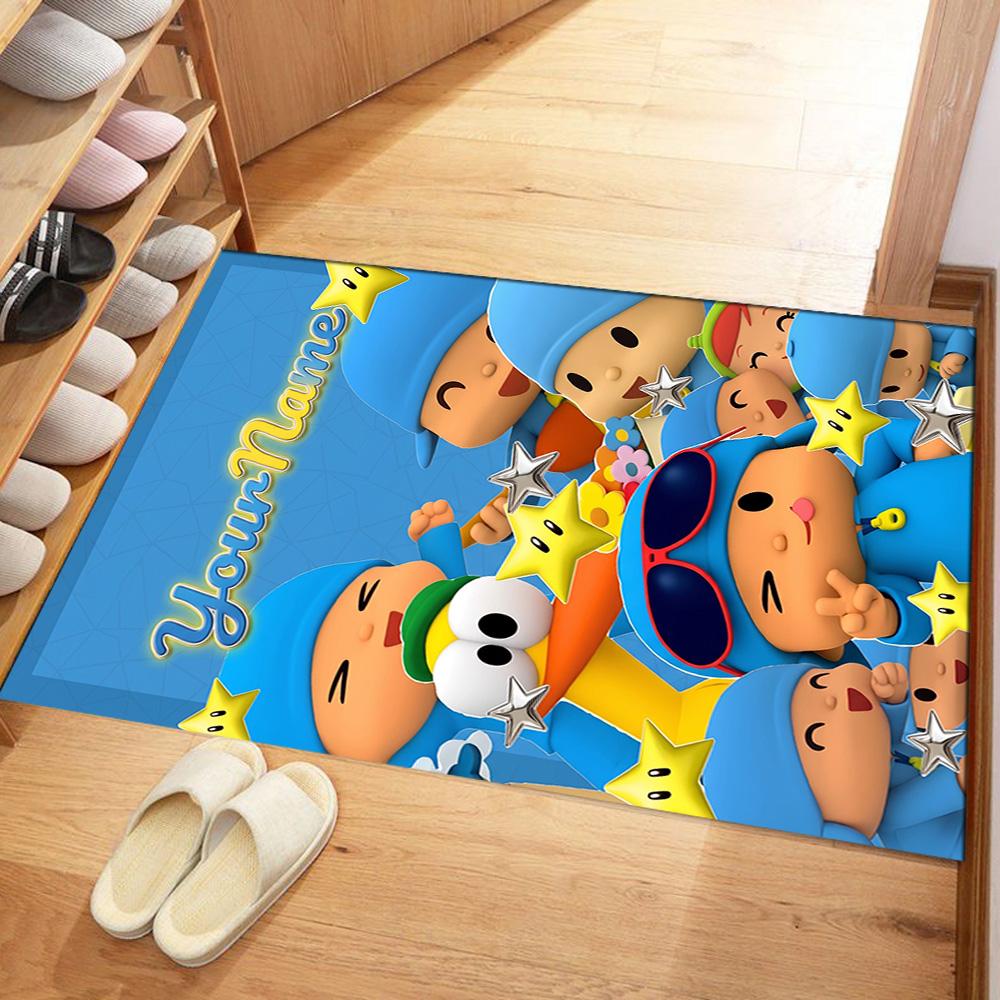 Alfombra Personalizable con Nombre de Pocoyó Adecuada para Exteriores Dormitorio Entrada Pasillo Alfombra Antideslizante Decorar Oficinas Regalo para Festivales
