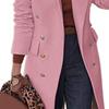 Wool Coat Slim Fit Solid Color Autumn Winter Turn-Down Collar Women Overcoat