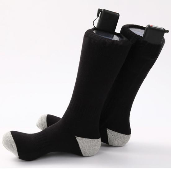 1 Pair Heated Sock 3 Temperature Adjustable Quick Heating USB Rechargeable Battery Powered Stretch Thickened Electric Heating Stocking Leg
