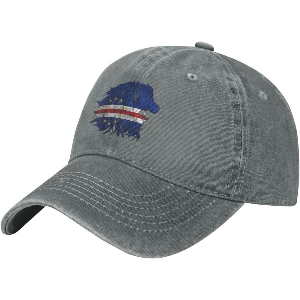 Lion Cape Verde Flag Baseball Cap Distressed Denim Washed Adjustable Sports Golf Dad Hat