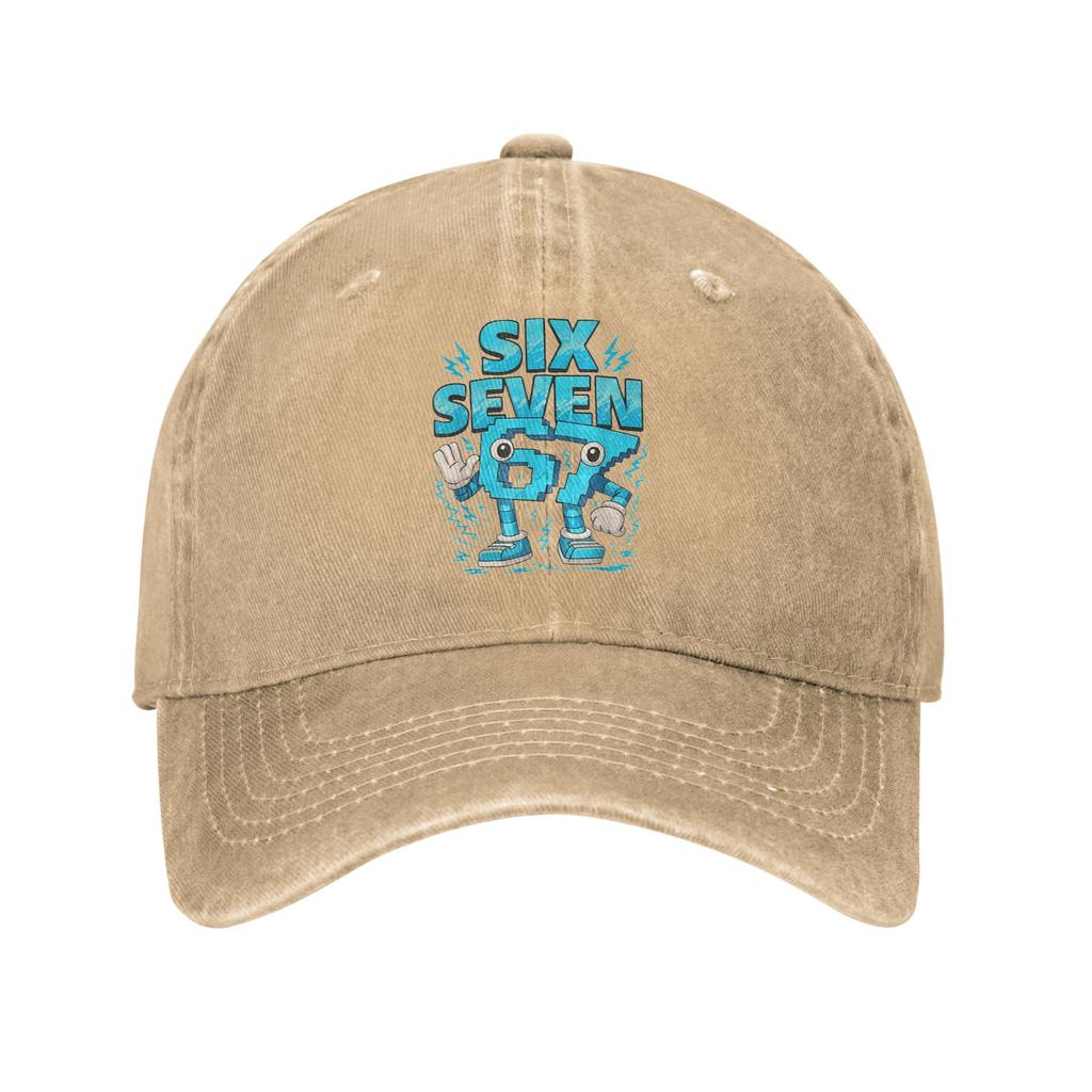Washed Baseball Cap Fun Meme 67 Six Seven 6 7 Italian Brainrot Summer Hip Hop Hats For Men Trendy Outdoor Sun Baseball Caps