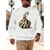 Men's Graphic Print Crew Neck Sweatshirt With Stylized Flame Gourd Christmas Halloween, Loose Fit Streetwear.