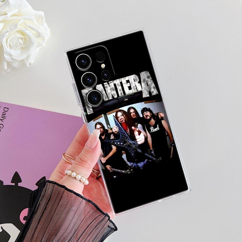 Dimebag Pantera Rock Band Phone Case S25Ultra For Samsung Galaxy S25 S24 S23 S21 Ultra S20 FE S22 Plus A35 A55 Case Clear Cover