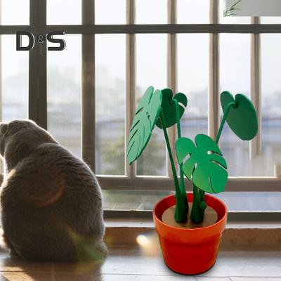 Monstera-Untersetzer-Pflanzenornament, 3D-gedrucktes Haus, künstliche Pflanze, integrierte Untersetzerblätter, modernes Design, leicht zu reinigende künstliche Pflanzen für den Innenbereich