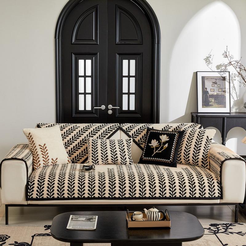 New Autumn And Winter Plush Sofa Cushion Advanced Sense Winter Thickened Seat Cushion Non-Slip Straight Row Sofa Cover Cover Cloth