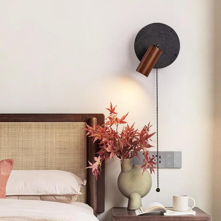 Yellow Mid-Century Rotatable Bedroom Wall Lamp with Switch for Bedside Reading