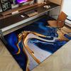 Crystal velvet blue marble pattern non-slip area carpet-suitable for living room, bedroom, family room decorative floor mat