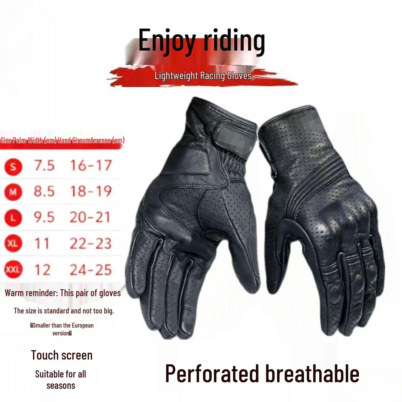

Off-Road Anti-Fall Breathable Touchscreen Leather Motorcycle Gloves for Racing & Cycling XL